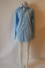 Mens Peter Millar Aqua Blue White Striped Button Dress Shirt M 