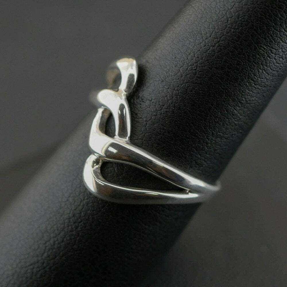 (Ne6) Silver 925 Crossover Ring - Different Sizes… - image 2
