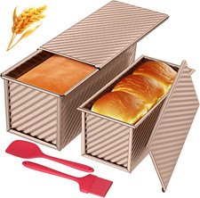 Set Di 4 Stampi Antiaderenti per Pane Toast Con Coperchio, per Pane E Toast (Oro