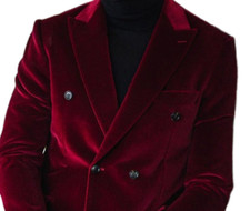 Luxury Handmade designer celebrity maroon blazer / Jacket, double breasted 1