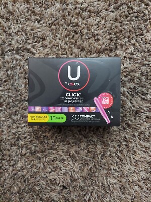 U by Kotex 30 Compact Unscented Tampons, 30 Count Each Box