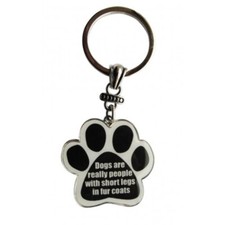 Paw Print Key Chain Fob Dogs are really people with short legs in Fur Coats