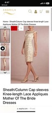 Angrilla Cap Sleeve Mother of the bride lace dress size 2-4