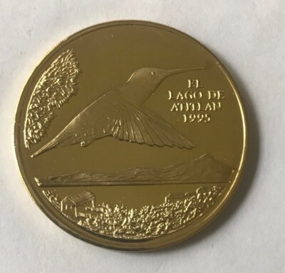 Rare 1995 Guatemala Goldplated 1 Q Collibri pattern,mntg150
