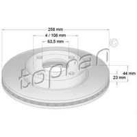 Topran Bremsscheiben Vorne Ø258 Mm BelüFtet Beschichtet FüR Ford Fiesta VI