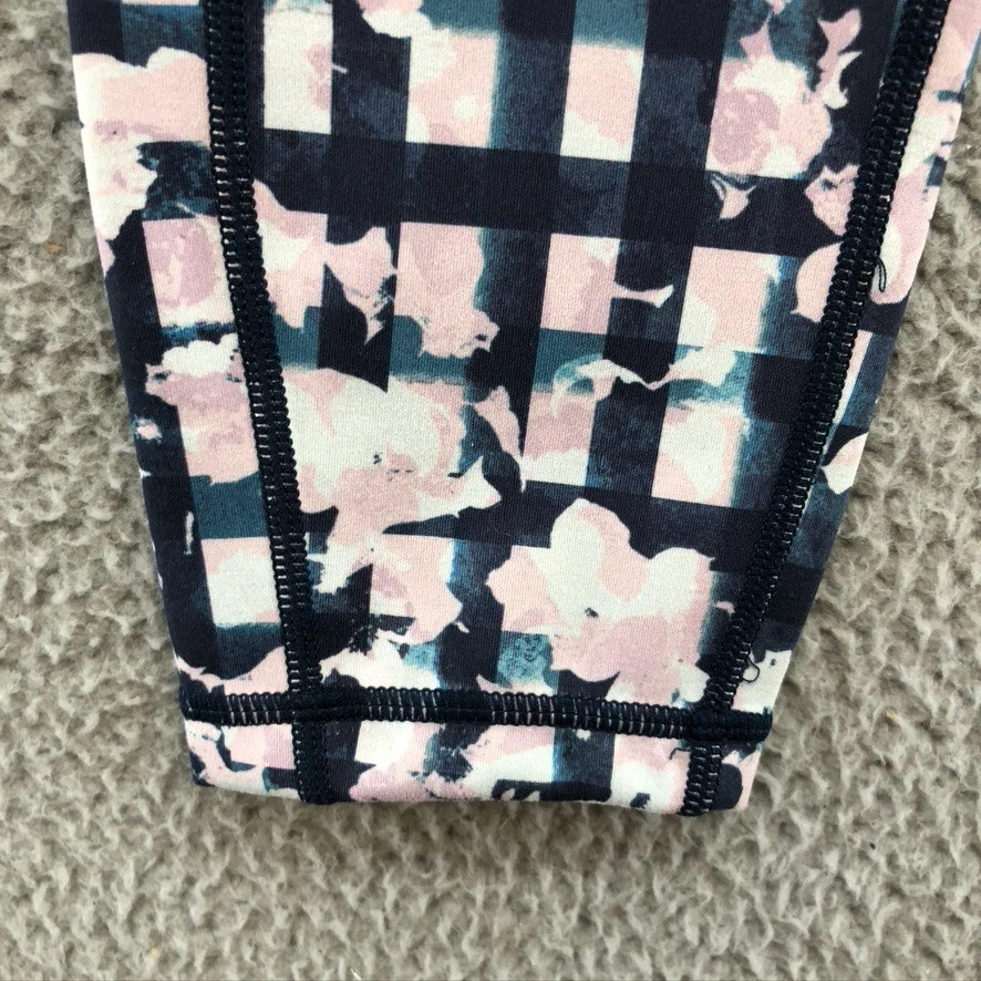 sweaty-betty super sculpt 7/8 length plaid floral active leggings