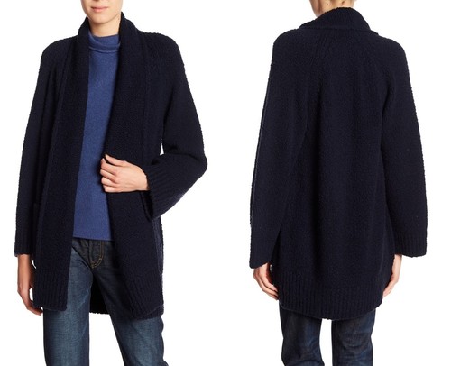 vince textured open cardigan