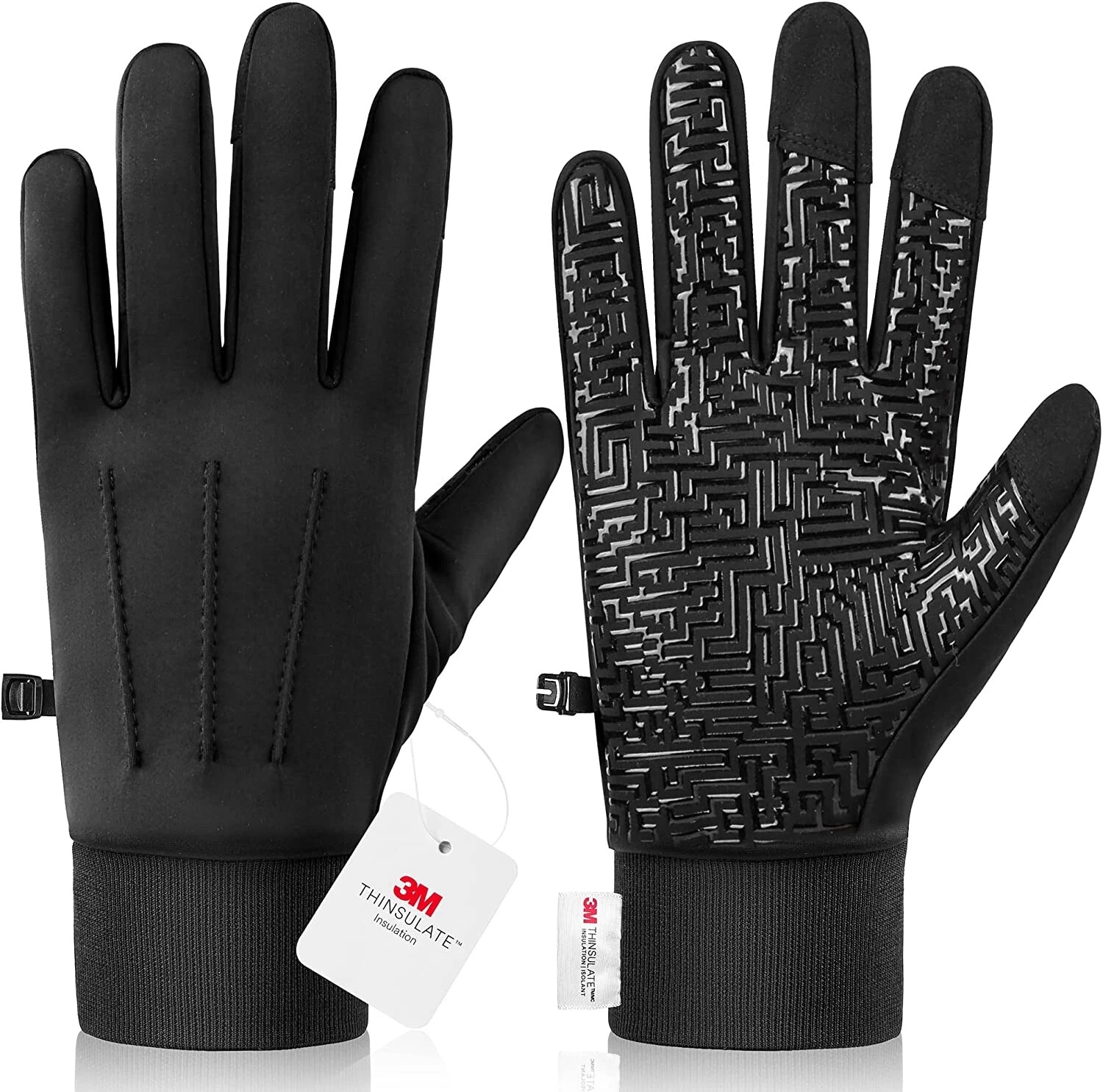 Winter Gloves Men Touchscreen Waterproof, Womens Windproof Thinsulate Lined MED
