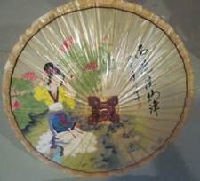 Oil Bamboo Paper Oriental Parasol 26" Canopy Length 22"