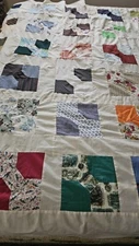 Vintage 70s Unfinished Bow Tie Quilt Top Colorful Vintage Fabrics 82" X 72"