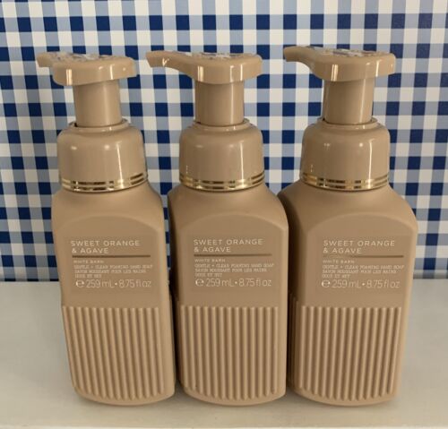 Three (3) ~ Bath Body Works ~ SWEET ORANGE & AGAVE ~ Gentle Foaming Hand Soap