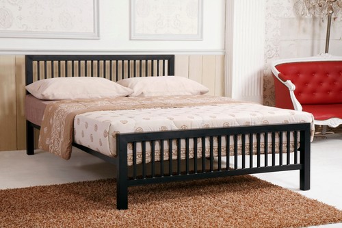 Black Metal Bed Frame Meridian Modern Durable Single Double King Size Black Metal Bed Frame Meridian Modern, Metal Bed Frame King Size Uk