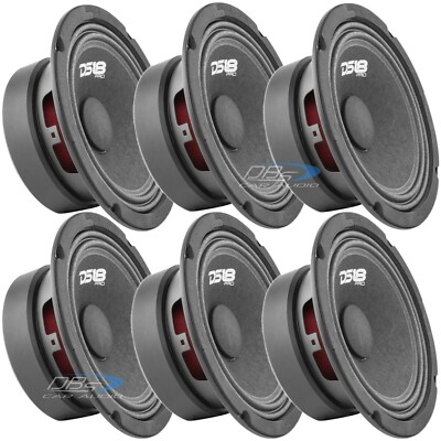 6x DS18 PRO-GM6.4 6.5'' Midrange Loud Speakers 480 Watts 4-ohm Car Loudspeakers