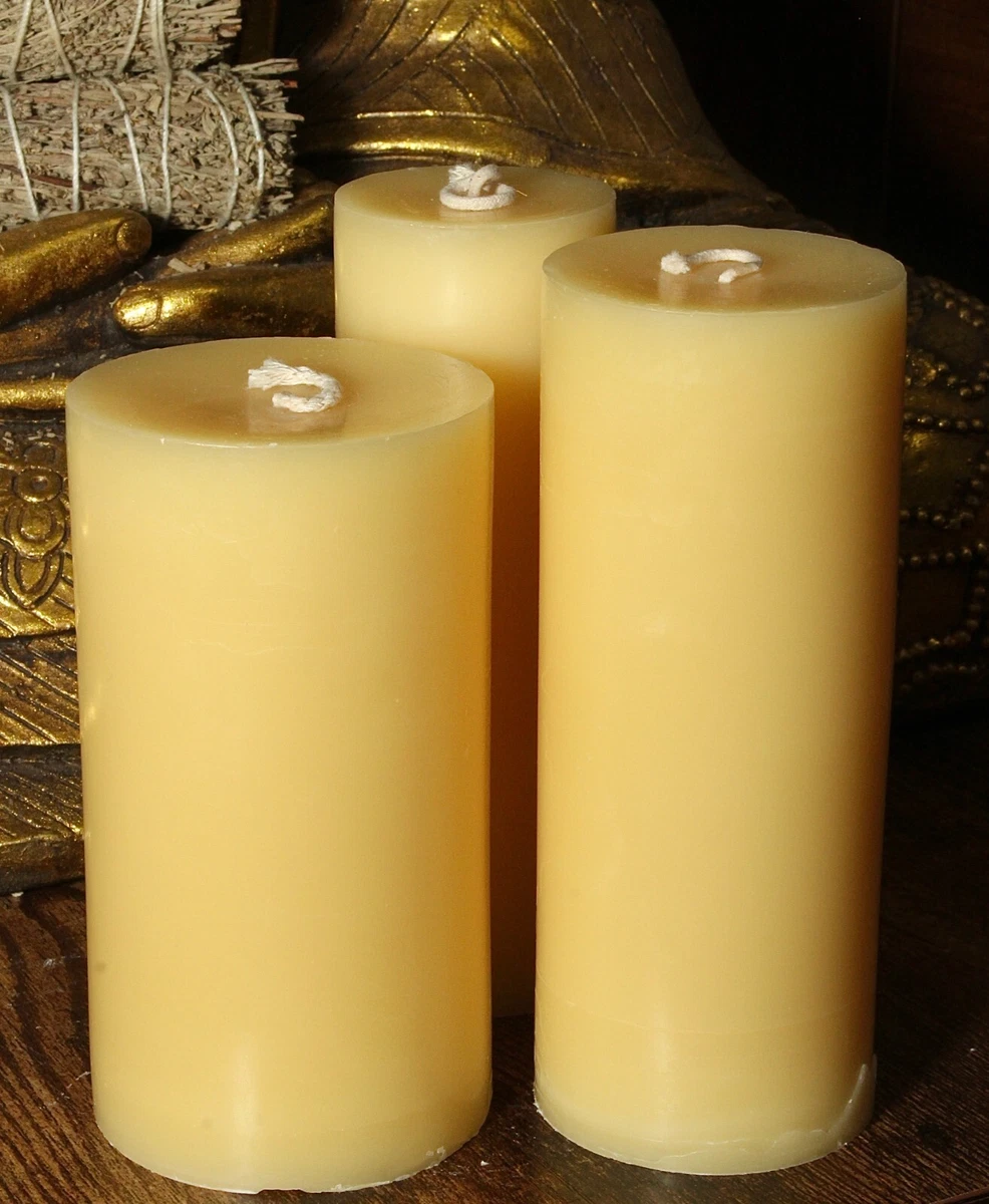 Beeswax Pillar Candles 100 % Pure Beeswax Organic Long Burning