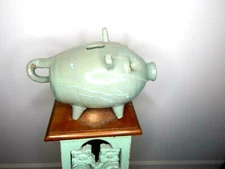   billy joe craven pig face jug pottery, folk art, pottery 10''x8''
