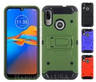 For Motorola Moto E6 Plus - ShockProof Dual Layer Armor Rugged Cover Case Stand