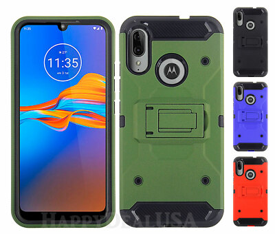 For Motorola Moto E6 Plus ShockProof Dual Layer Armor Rugged