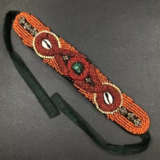 LADAKH HEIRLOOM TRIBAL CHOKER NECKLACE Turquoise, Coral Beads & Cowrie Shells