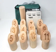 OLSA Wooden Throwing Game Set Numbered Block Tossing Game with Scoreboard