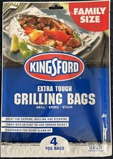Kingsford Extra-Tough Grilling Bags 4 Foil Bags for Grilling, Smoking, Steaming