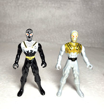Greenbrier International Silver  Black Ninja Action Figures 4.5" Lot Of 2
