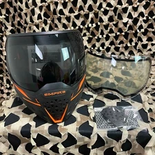 NEW Empire EVS Paintball Mask - Black/Orange w/ Ninja & Clear Lenses (21728)