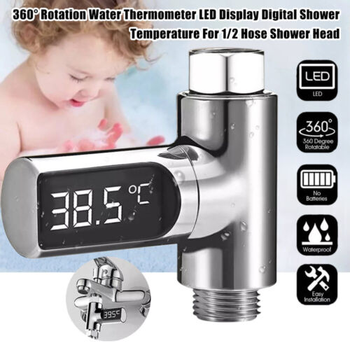 NEU Digitales Duschtemperatur-Wasserthermometer mit LED-Anzeige Echtzeit-Monitor - Bild 16 von 19