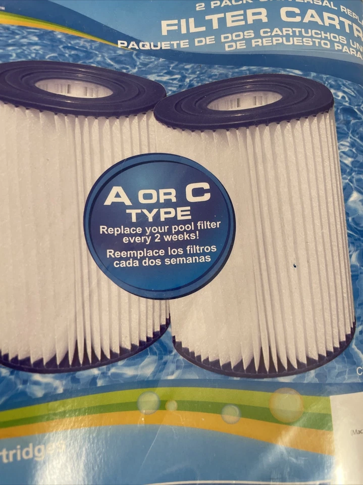 Swimming Pool Filter 2-Pack TYPE A or C Universal Filter Cartridge Water Pump - Image 3 of 4