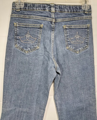 DISNEY Girl's Light Wash Adjust Waist Reg Fit Straight Leg Stretch Jeans size 12 - Picture 8 of 11