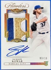 2022 Panini Flawless Gold #d 3/10, Jackson Kowar RC Auto GU Patch, Royals