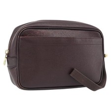 LOUIS VUITTON Taiga Karga Clutch Bag Ardoise M30812 LV Auth ka4427