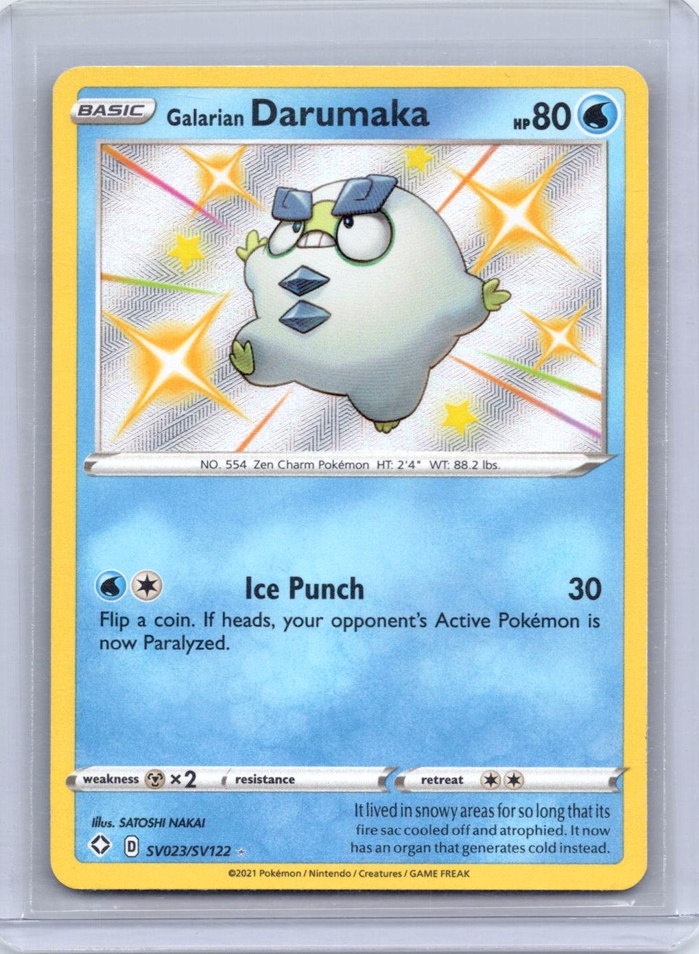 Galarian Darumaka SV023/SV122 Shining Fates Shiny Vault Pokemon Holo NM