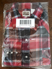 Ely Cattleman Shirt Men's XL Red Plaid Long Sleeve Western Pearl Snap