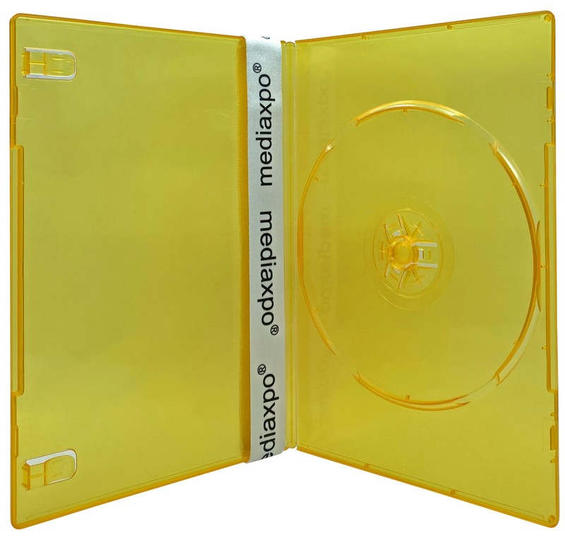 10 SLIM Clear Orange Color Single DVD Cases 7MM