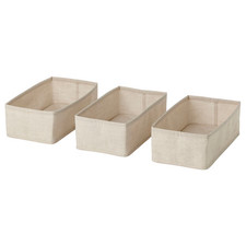 3x IKEA PURRPINGLA Storage Boxes Stylish Organisers for Home & Office