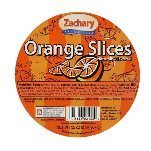Zachary Orange Slices Jelly Candy, 32 oz. Tub | eBay