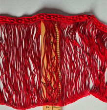 RED CHAINETTE FRINGE 5 INCHES WIDE  2 3/4 YARDS
