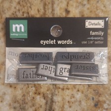 Making Memories Eyelet Words Family Metal Eyelets MPN 4220