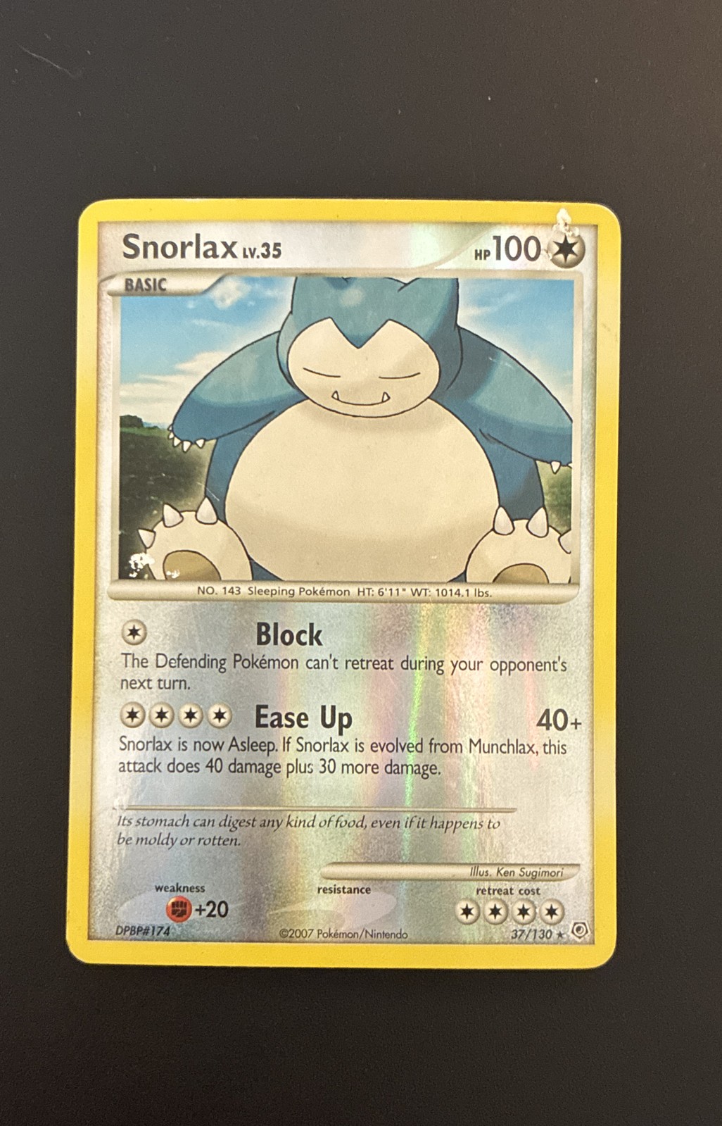 Snorlax 37/130 Diamond and Pearl Reverse Holo