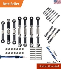 Aluminum Steering Linkages for WLtoys 144001 - 7PC Upgrade Set with Screwdriver