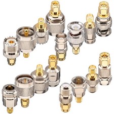 16-Piece SMA Adapter Kit - Standard SMA to BNC/UHF/F/N Connectors for SDR, Ham R