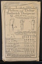 RARE Antique Butterick Pattern 5267, ca. 1920s, Misses Slip-Over One-Piece Dress