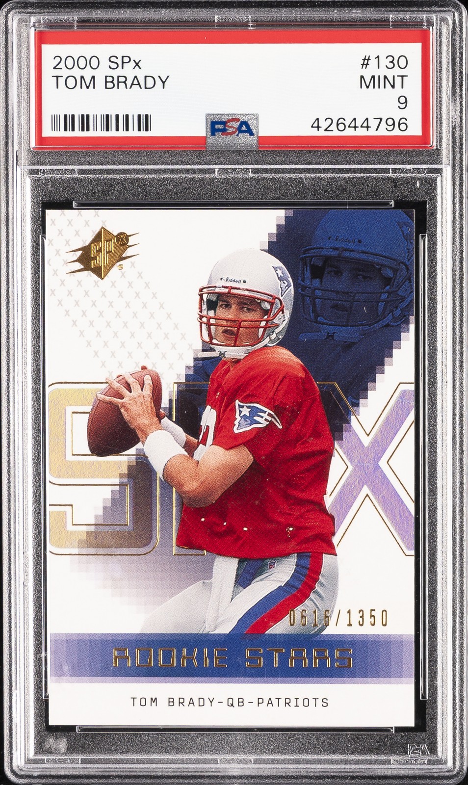 2000 SPX #130 TOM BRADY ROOKIE RC #/1350 PSA 9