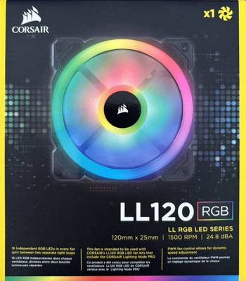 Corsair LL120 RGB Dual Light Loop 120mm LED PWM Gehäuselüfter NEU + OVP