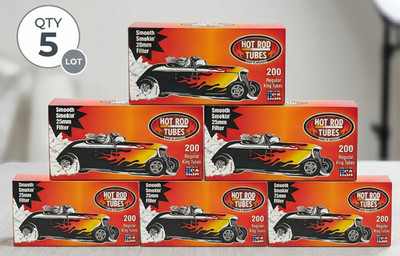 HOT Rod Cigarette Tubes Filters 20MM Kings 200 Count Per Box [5-Boxes]