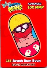 2002 Moose Enterprises 166. BEACH BUM BEAN Mighty Beanz card Free Ship