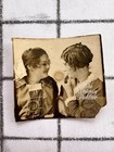 Antique 1910s 20s Sepia Photo Two Young Girls, Sweet Portrait, Candid Photo ￼