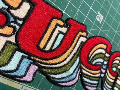 Rare Find!  Embroidered Fashion Designer Patch GXCCI Vintage 9''W 3.25''H