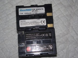 LOT OF 3 NP-400 LITHIUM ION BATTERIES FOR MINOLTA, 7.4V 1500 MAH