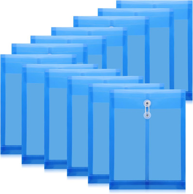 12 Pack Plastic Envelopes with Button and String Tie Closure Expandable Poly Str